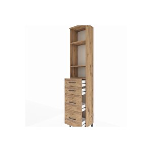 Arges Dolap 3 Raflı 4 Çekmeceli 44x30x221 Çam-çam