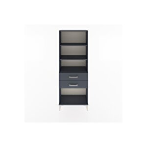 Arges Dolap 3 Raflı 2 Çekmeceli 60x30x163 Antrasit-antrasit