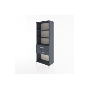 Arges Dolap 3 Raflı 2 Çekmeceli 60x30x163 Antrasit-antrasit