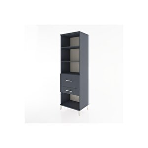 Hyperion Dolap 3 Raflı 2 Çekmeceli 60x44x195 Antrasit-antrasit