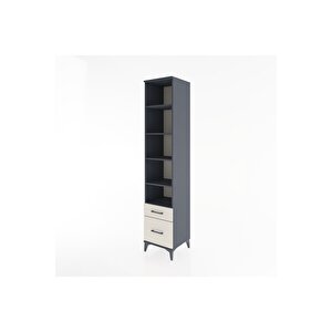 Hyperion Dolap 5 Raflı 2 Çekmeceli 44x44x221 Antrasit-aytaşı