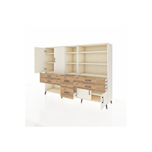 Hyperion Dolap 10 Raflı 6 Çekmeceli 4 Kapaklı 220x44x163 Aytaşı-aytaşı/çam