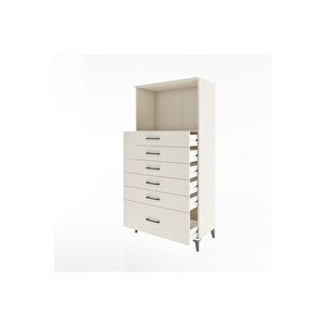 Hyperion Dolap Tek Raflı 6 Çekmeceli 88x44x182 Aytaşı-aytaşı