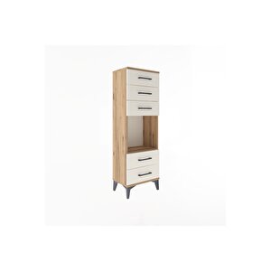 Arges Dolap Tek Raflı 5 Çekmeceli 44x30x134 Çam-aytaşı