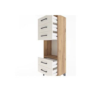 Arges Dolap Tek Raflı 5 Çekmeceli 44x30x134 Çam-aytaşı