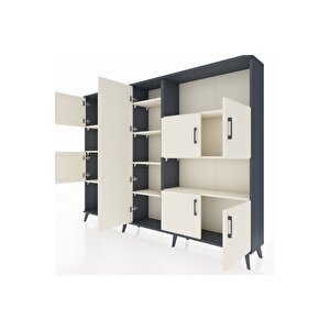 Arges Dolap 10 Raflı 9 Kapaklı 220x30x163 Antrasit-aytaşı