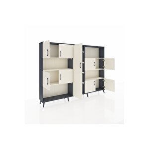 Arges Dolap 10 Raflı 9 Kapaklı 220x30x163 Antrasit-aytaşı