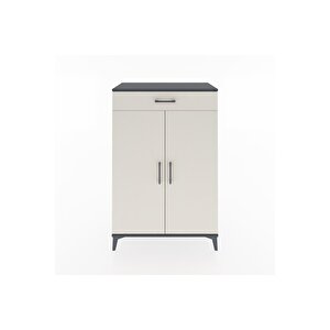 Hyperion Dolap 2 Raflı Tek Çekmeceli 2 Kapaklı 88x44x134 Antrasit-aytaşı