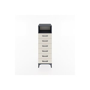 Hyperion Dolap Tek Raflı 6 Çekmeceli 44x44x134 Antrasit-aytaşı