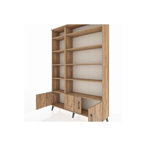 Arges Gardrop 10 Raflı 3 Kapaklı 132x30x195 Çam-çam