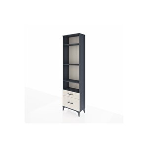 Arges Dolap 4 Raflı 2 Çekmeceli 60x30x221 Antrasit-aytaşı