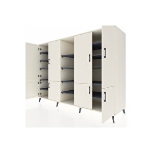 Kronos Dolap 14 Raflı 8 Kapaklı 220x59x163 Aytaşı-aytaşı/antrasit