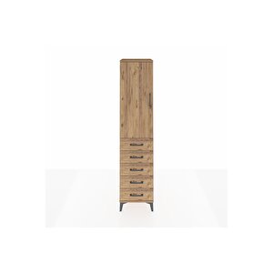 Hyperion Dolap 3 Raflı 5 Çekmeceli Tek Kapaklı 44x44x195 Çam-çam