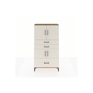 Arges Dolap 3 Raflı 3 Çekmeceli 4 Kapaklı 88x30x163 Çam-aytaşı