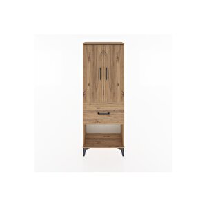 Arges Dolap 3 Raflı Tek Çekmeceli 2 Kapaklı 60x30x163 Çam-çam