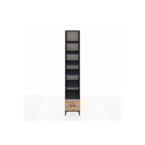 Hyperion Dolap 6 Raflı Tek Çekmeceli 44x44x243 Antrasit-çam