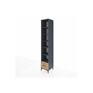 Hyperion Dolap 6 Raflı Tek Çekmeceli 44x44x243 Antrasit-çam