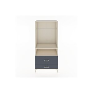 Hyperion Dolap 2 Raflı 2 Çekmeceli Tek Askılı 88x44x195 Aytaşı-antrasit