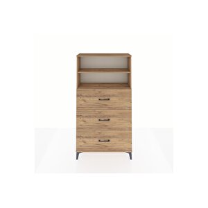 Arges Dolap 2 Raflı 3 Çekmeceli 88x30x163 Çam-çam