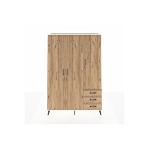 Kronos Dolap 6 Raflı 3 Çekmeceli Tek Askılı 132x59x195 Aytaşı-çam/çam