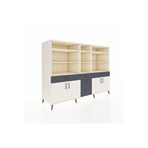 Kronos Dolap 11 Raflı 5 Çekmeceli 4 Kapaklı 220x59x163 Aytaşı-aytaşı/antrasit