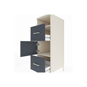 Kronos Dolap 2 Raflı 2 Çekmeceli Tek Kapaklı 44x59x134 Aytaşı-antrasit