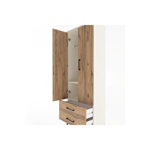 Arges Dolap 2 Raflı 2 Çekmeceli Tek Askılı 60x30x163 Aytaşı-çam