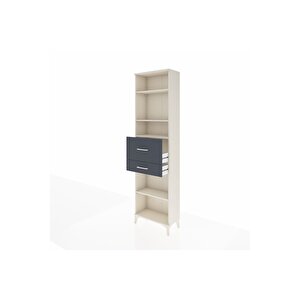 Arges Dolap 4 Raflı 2 Çekmeceli 60x30x221 Aytaşı-antrasit