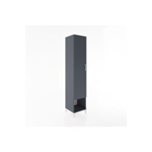 Hyperion Dolap 5 Raflı Tek Kapaklı 44x44x221 Antrasit-antrasit