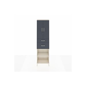 Arges Dolap 4 Raflı 2 Çekmeceli 2 Kapaklı 60x30x221 Aytaşı-antrasit