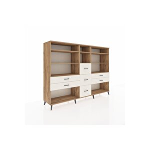 Hyperion Dolap 8 Raflı 7 Çekmeceli  220x44x163 Çam-çam/aytaşı