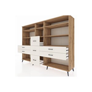 Hyperion Dolap 8 Raflı 7 Çekmeceli  220x44x163 Çam-çam/aytaşı