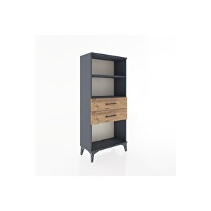 Hyperion Dolap 2 Raflı 2 Çekmeceli 60x44x134 Antrasit-çam