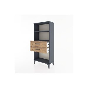 Hyperion Dolap 2 Raflı 2 Çekmeceli 60x44x134 Antrasit-çam