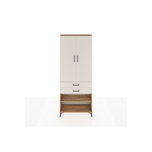 Arges Dolap 4 Raflı 2 Çekmeceli 2 Kapaklı 88x30x221 Çam-aytaşı