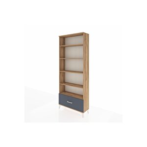 Arges Dolap 5 Raflı Tek Çekmeceli 88x30x221 Çam-antrasit