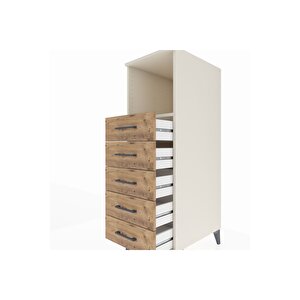Kronos Dolap Tek Raflı 5 Çekmeceli 44x59x134 Aytaşı-çam
