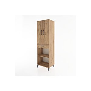 Hyperion Dolap 4 Raflı Tek Çekmeceli 2 Kapaklı 60x44x195 Çam-çam