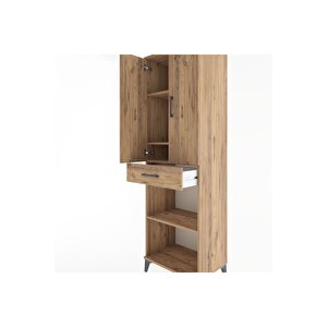 Hyperion Dolap 4 Raflı Tek Çekmeceli 2 Kapaklı 60x44x195 Çam-çam