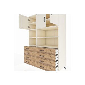 Kronos Dolap 8 Raflı 8 Çekmeceli 3 Kapaklı 132x59x195 Aytaşı-aytaşı/çam
