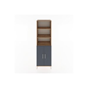 Hyperion Dolap 4 Raflı 2 Kapaklı 60x44x195 Çam-antrasit