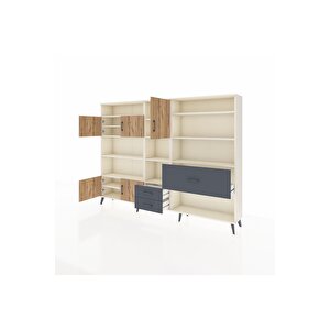 Arges Dolap 13 Raflı 3 Çekmeceli 5 Kapaklı 220x30x163 Aytaşı-çam/antrasit