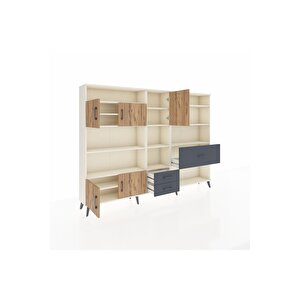 Arges Dolap 13 Raflı 3 Çekmeceli 5 Kapaklı 220x30x163 Aytaşı-çam/antrasit