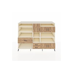 Kronos Dolap 13 Raflı 3 Çekmeceli 5 Kapaklı 220x59x163 Aytaşı-çam