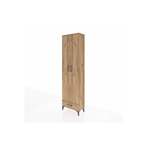 Arges Dolap 5 Raflı Tek Çekmeceli 2 Kapaklı 60x30x221 Çam-çam