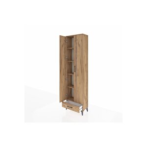Arges Dolap 5 Raflı Tek Çekmeceli 2 Kapaklı 60x30x221 Çam-çam