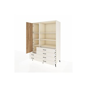 Kronos Dolap 7 Raflı 6 Çekmeceli Tek Kapaklı  132x59x195 Aytaşı-çam/aytaşı