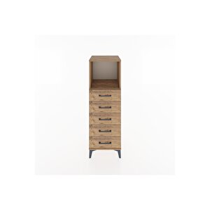 Hyperion Dolap Tek Raflı 5 Çekmeceli 44x44x134 Çam-çam