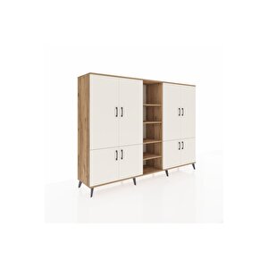 Hyperion Dolap 14 Raflı 8 Kapaklı 220x44x163 Çam-aytaşı/çam