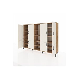 Hyperion Dolap 14 Raflı 8 Kapaklı 220x44x163 Çam-aytaşı/çam